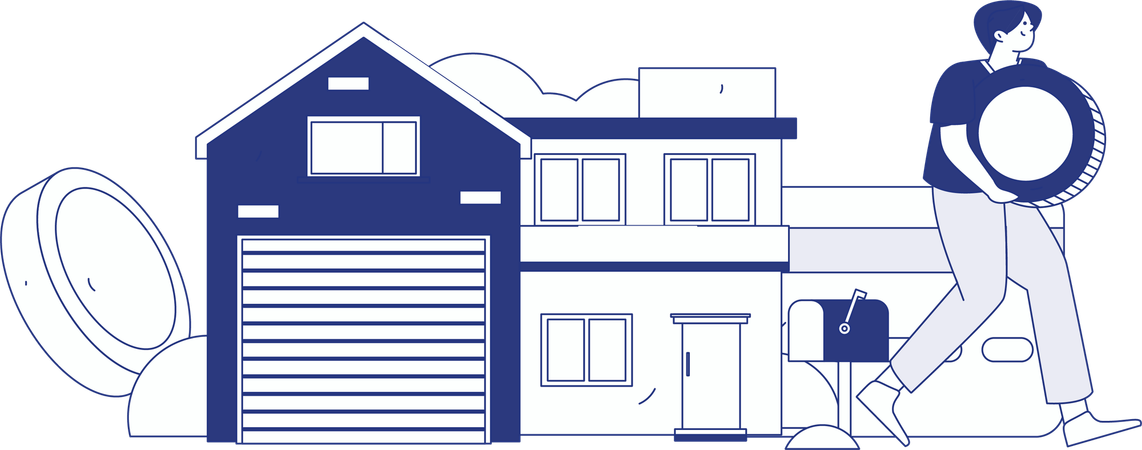 Girl working on property budget  Illustration