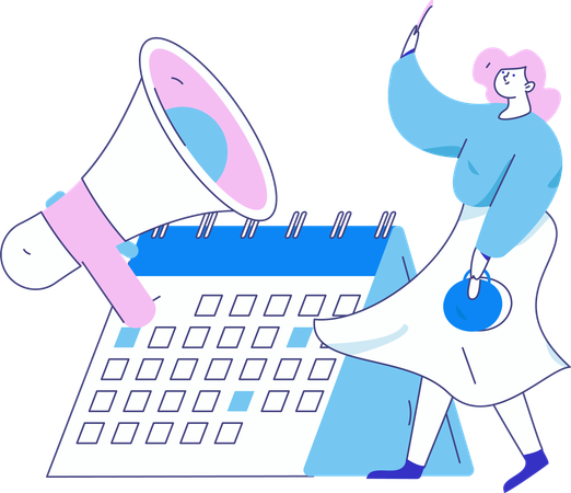 Girl working on Sale Advertisement  Illustration