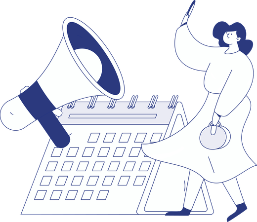 Girl working on Sale Advertisement  Illustration