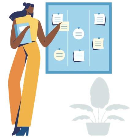 Girl working on Task Management  Illustration