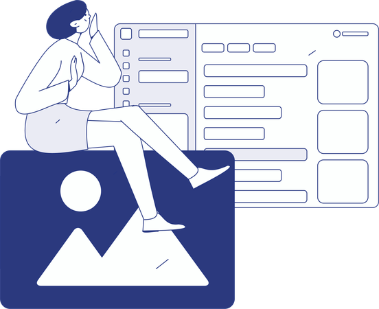 Girl working on web UI  Illustration