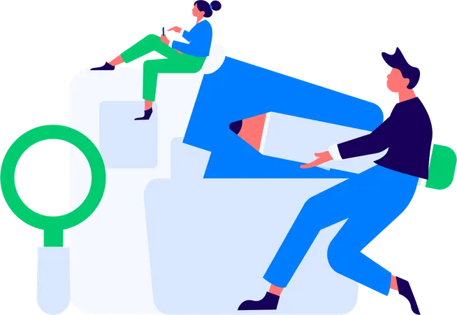 Girl working on website programming  Illustration
