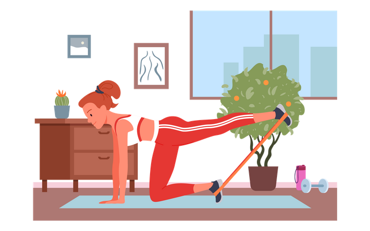 Girl Working Out  Illustration