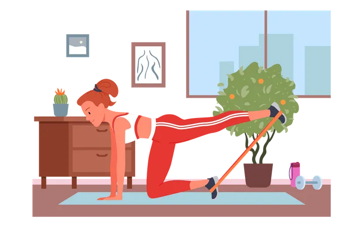 Girl Working Out  Illustration