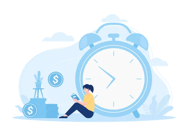 Business Time Management Trending Concept Flat Illustration Illustration