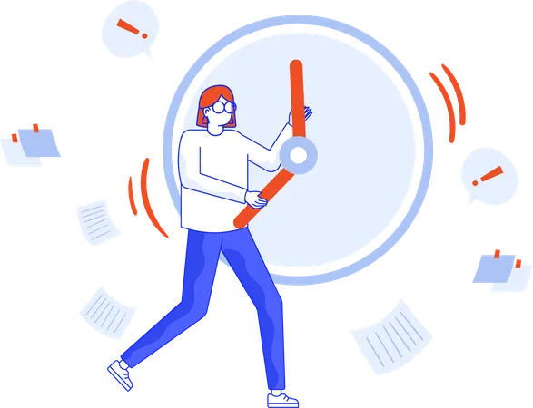 Deadline Flat Illustration In This Design You Can See How Technology Connect To Each Other Each File Comes With A Project In Which You Can Easily Change Colors And More Illustration