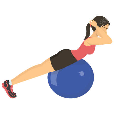 Girl workout on gym ball Illustration