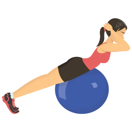 Girl workout on gym ball Illustration