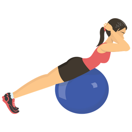 Girl workout on gym ball  Illustration