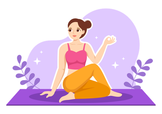 Girl Yoga instructor  Illustration