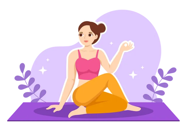 Girl Yoga instructor  Illustration