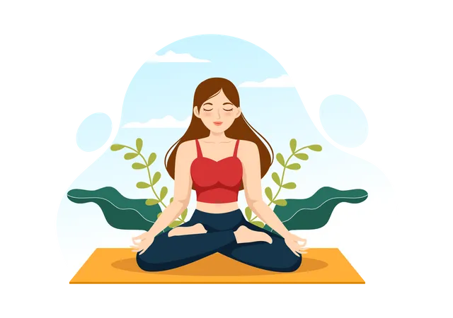 Girl Yoga Trainer  Illustration
