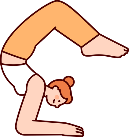 Girl yoga trainer doing workout  Illustration