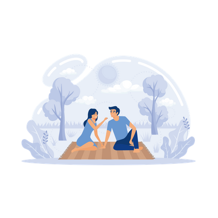 Girlfriend and boyfriend dating  Illustration