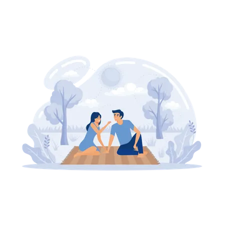 Girlfriend and boyfriend dating  Illustration