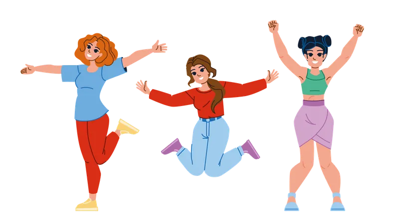 Girls are dancing  Illustration