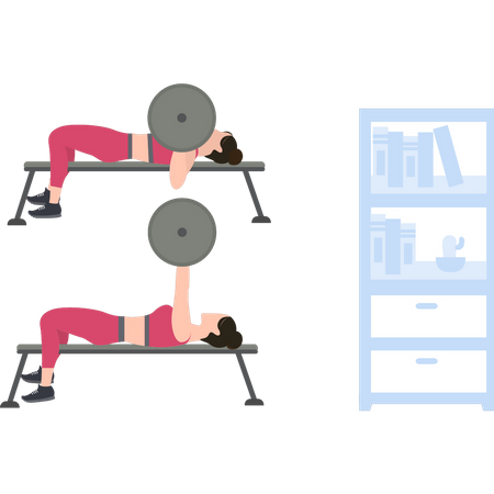 Girls are lifting weights Illustration