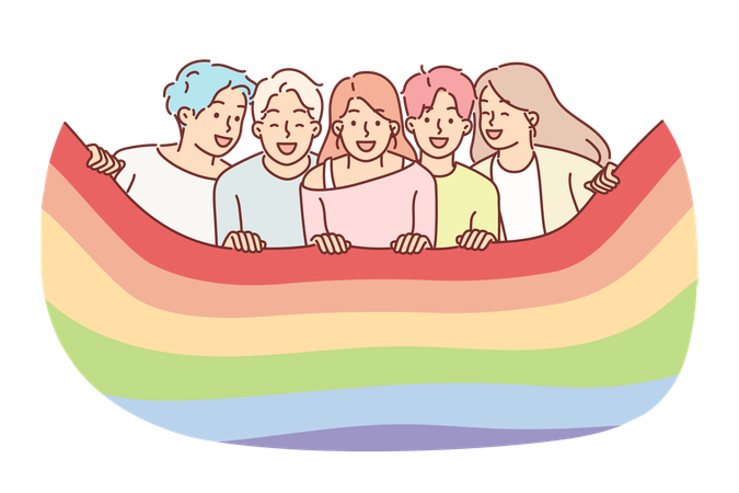 Girls are symbolizing LGBT  Illustration