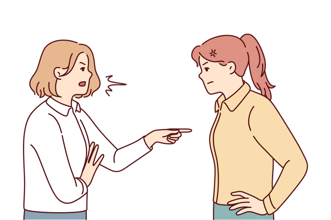 Girls arguing with each other  Illustration