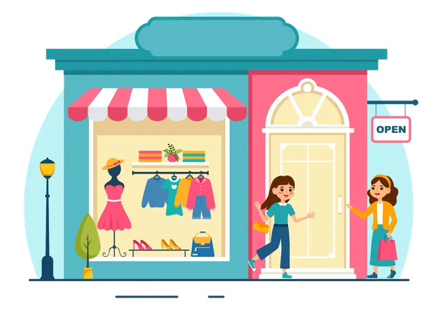 Clothing Store Vector Illustration By Shopping For Clothes Or Dresses For Fashion Styles Women Or Men In Flat Cartoon Background Design Illustration