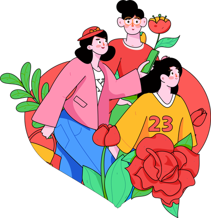 Girls celebrate women's day  Illustration