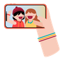 illustration for girls clicking selfie