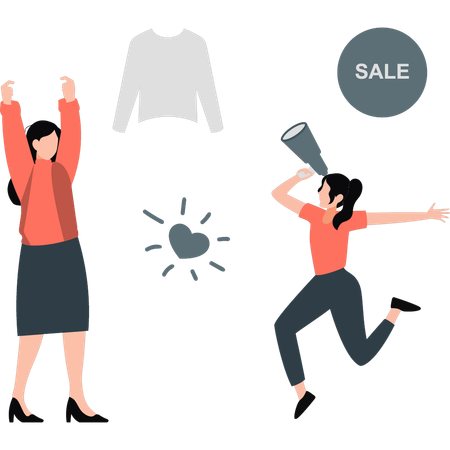 Girls dancing after listening sale  Illustration