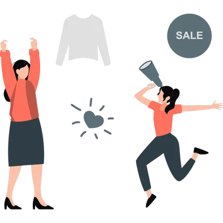 Girls dancing after listening sale  Illustration