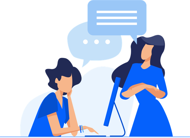 Girls doing business talk  Illustration