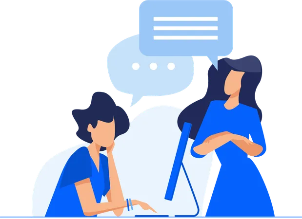 Girls doing business talk  Illustration