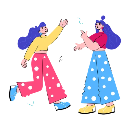 A Handy Doodle Mini Illustration Of Dancing Girls Illustration