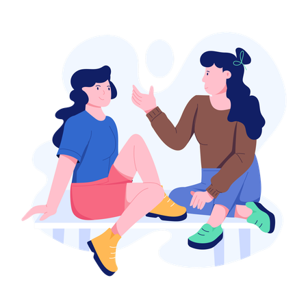 Girls doing Gossip  Illustration