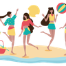 illustrations of beach disco