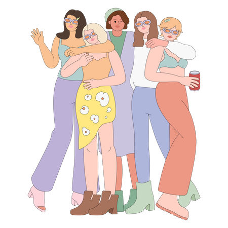 Girls friend group  Illustration