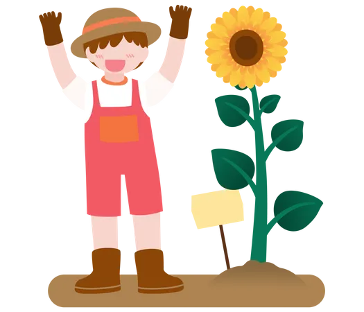 Girls gardening  Illustration