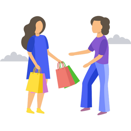 Girls going for shopping  Illustration