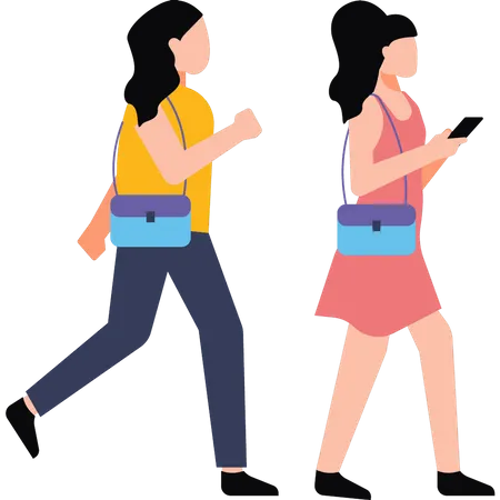 Girls going shopping  Illustration