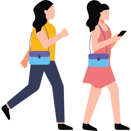 Girls going shopping  Illustration