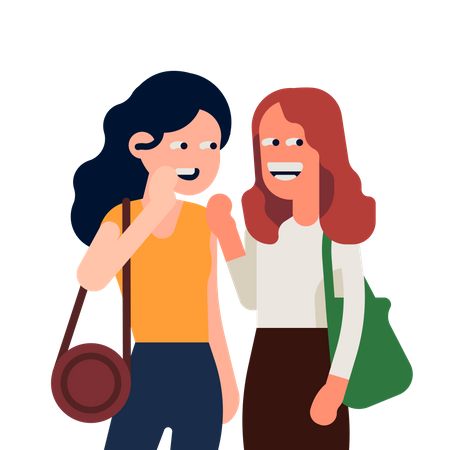 Girls gossiping  Illustration