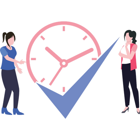 Girls have done time management  Illustration