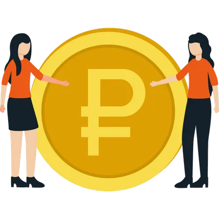 The Girls Have Russian Currency Illustration