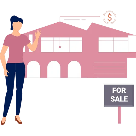The Girl House Is For Sale Illustration