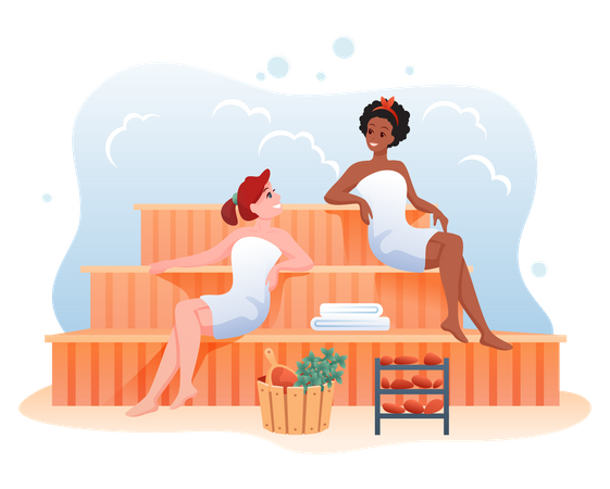 Girls in spa  Illustration