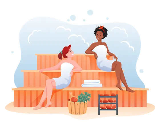Girls in spa  Illustration