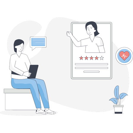 Girls  looking profile rating  Illustration