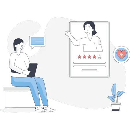 Girls  looking profile rating  Illustration