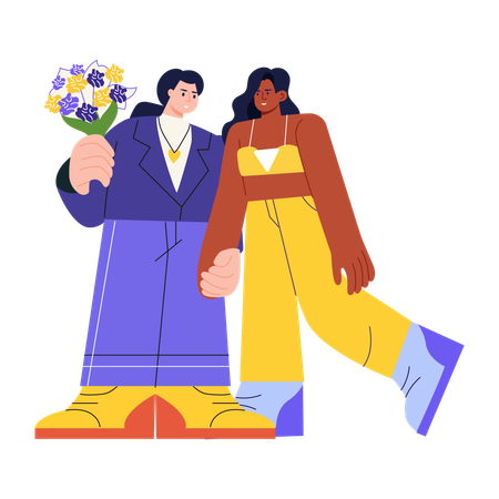 Girls loving freedom  Illustration
