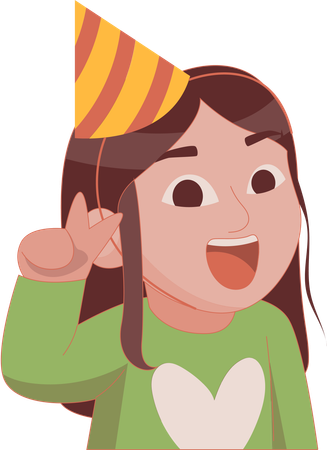 Girls posing peace sign  Illustration
