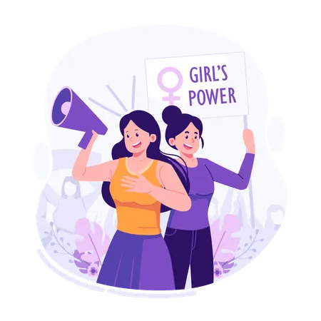Girls Power Flat Illustration Illustration