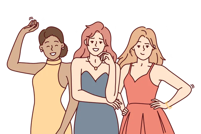 Girls ready for party Illustration